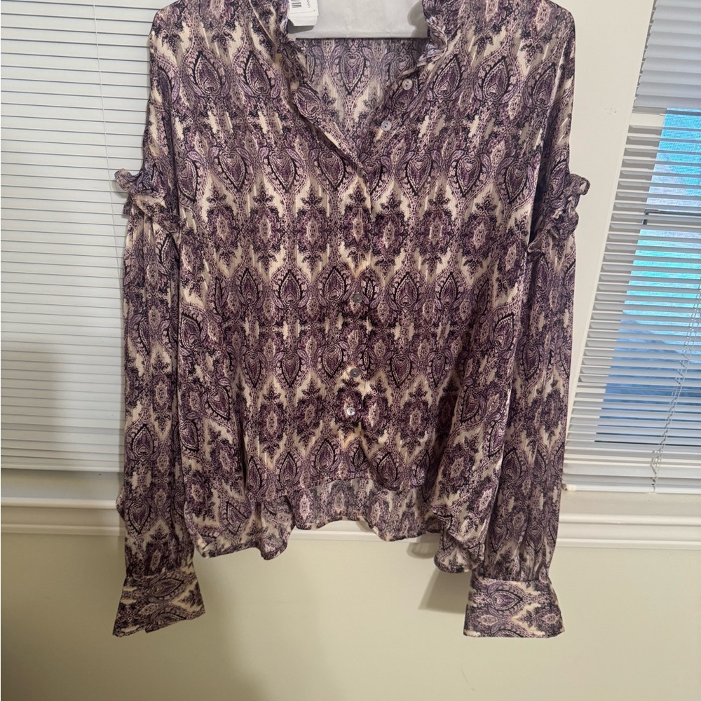 Elegant Purple Paisley Women's Top